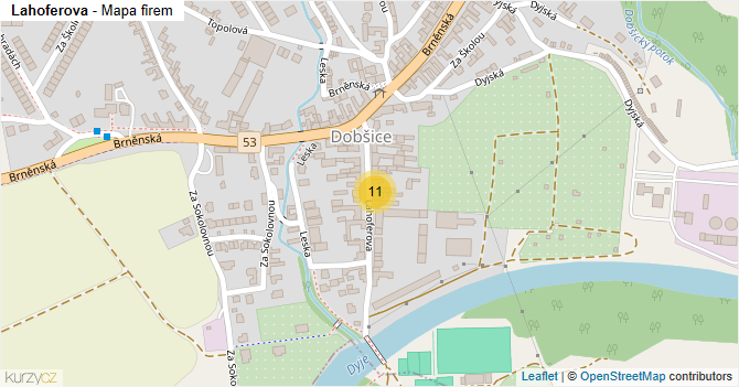 Lahoferova - mapa firem