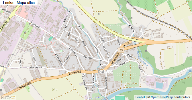 Leska - mapa ulice
