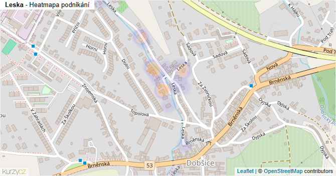 Leska - mapa podnikání