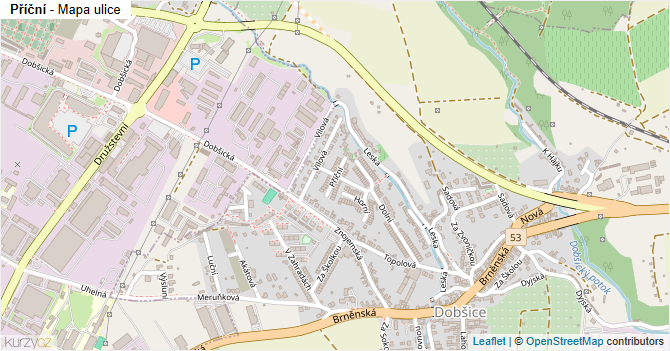 Příční - mapa ulice