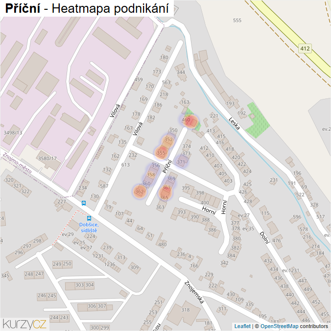 Mapa Příční - Firmy v ulici.
