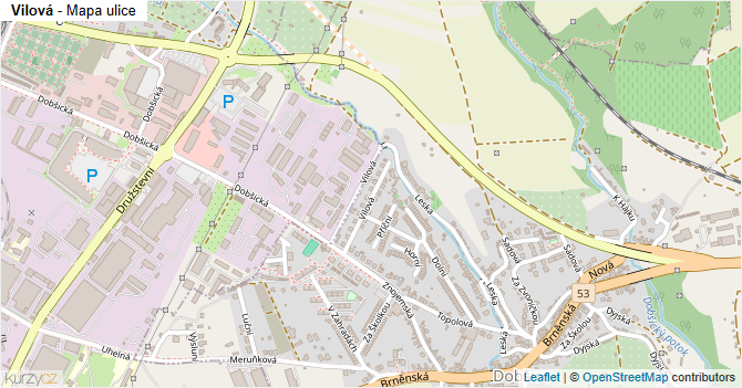 Vilová - mapa ulice