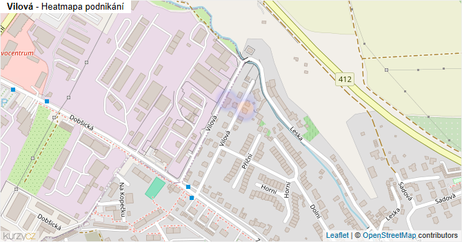 Vilová - mapa podnikání