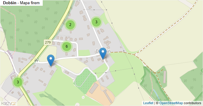 Dobšín - mapa firem