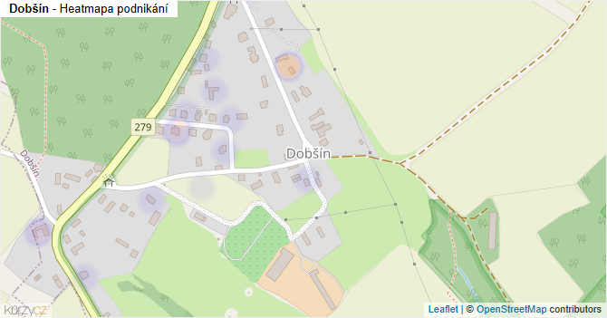 Dobšín - mapa podnikání