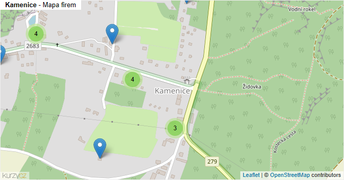 Kamenice - mapa firem