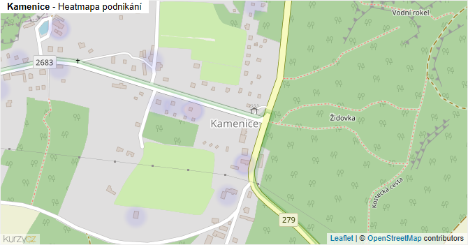 Kamenice - mapa podnikání