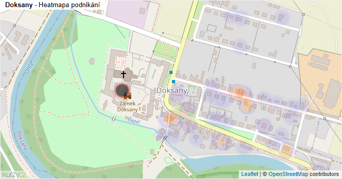 Doksany - mapa podnikání