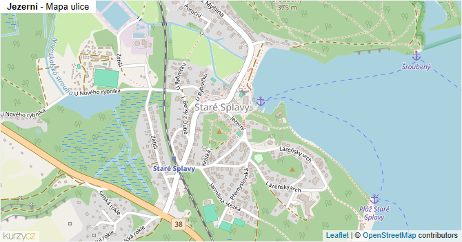 Jezerní - mapa ulice