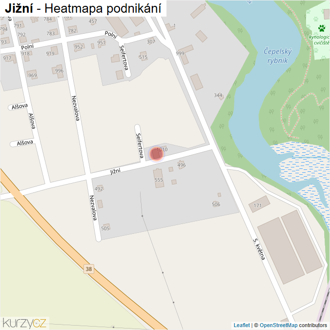 Mapa Jižní - Firmy v ulici.