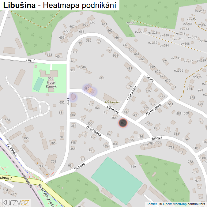 Mapa Libušina - Firmy v ulici.