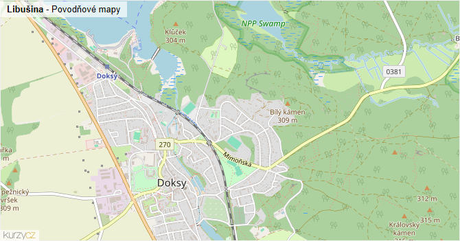 Libušina - záplavové mapy stoleté vody