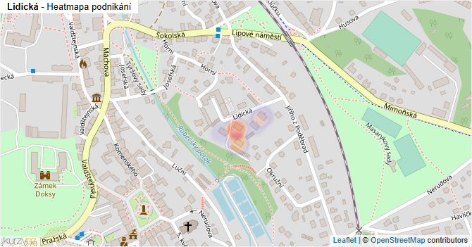 Lidická - mapa podnikání