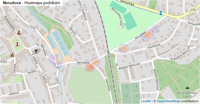 Nerudova - mapa podnikání