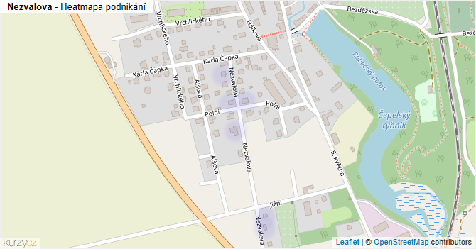 Nezvalova - mapa podnikání