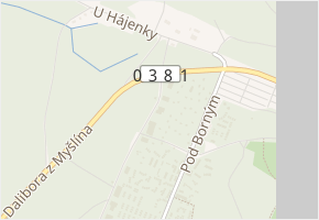 Pod Borným v obci Doksy - mapa ulice