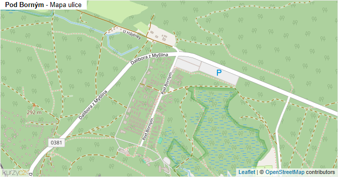 Pod Borným - mapa ulice
