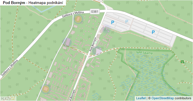 Pod Borným - mapa podnikání