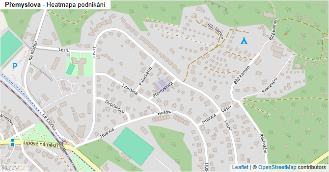 Přemyslova - mapa podnikání