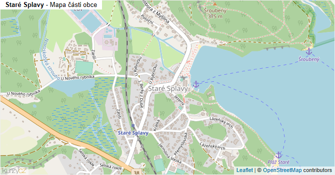 Staré Splavy - mapa části obce