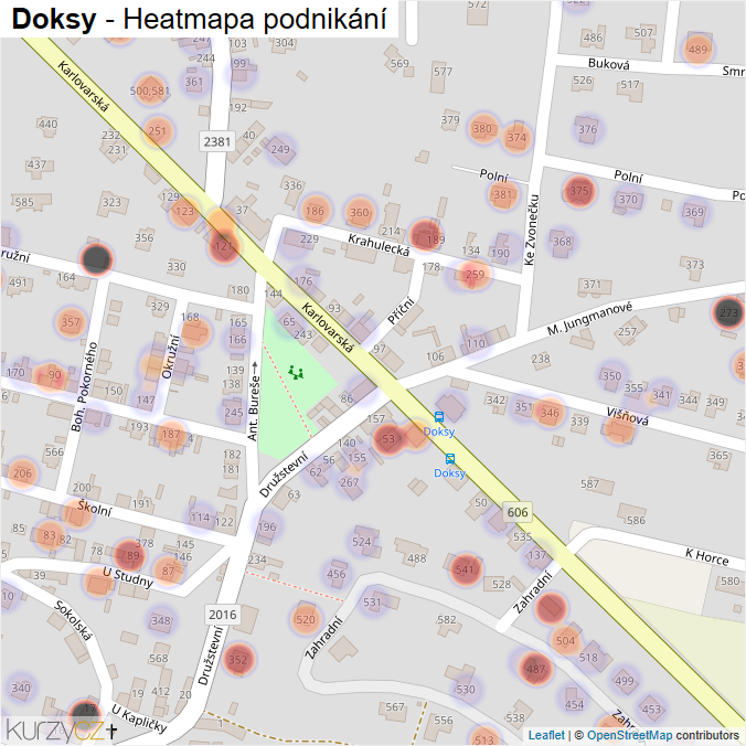 Mapa Doksy - Firmy v obci.