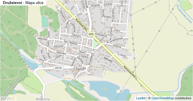 Družstevní - mapa ulice