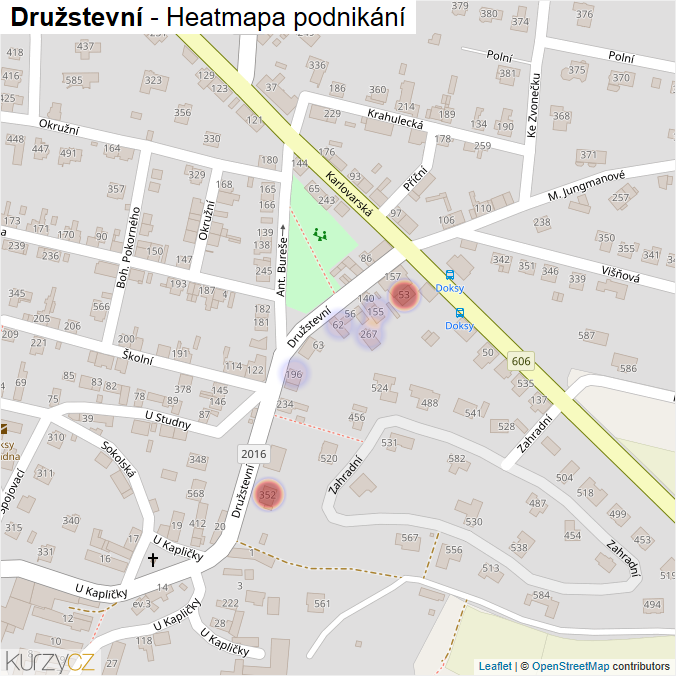 Mapa Družstevní - Firmy v ulici.