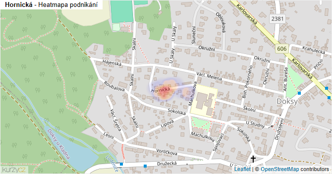 Hornická - mapa podnikání