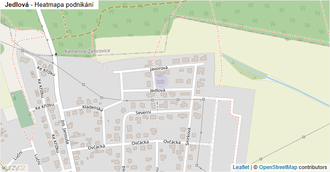 Jedlová - mapa podnikání