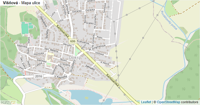 Višňová - mapa ulice
