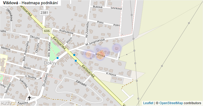 Višňová - mapa podnikání