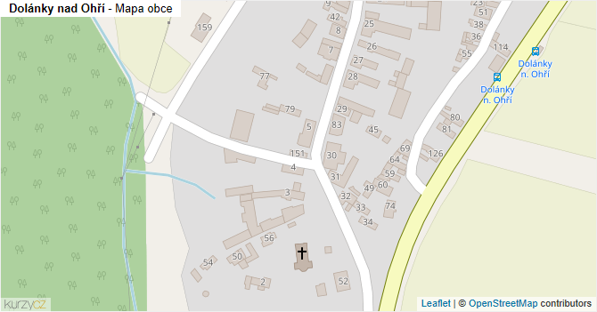Dolánky nad Ohří - mapa obce