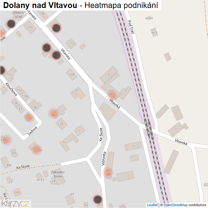 Mapa Dolany nad Vltavou - Firmy v obci.