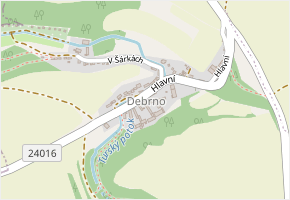 Debrno v obci Dolany nad Vltavou - mapa části obce