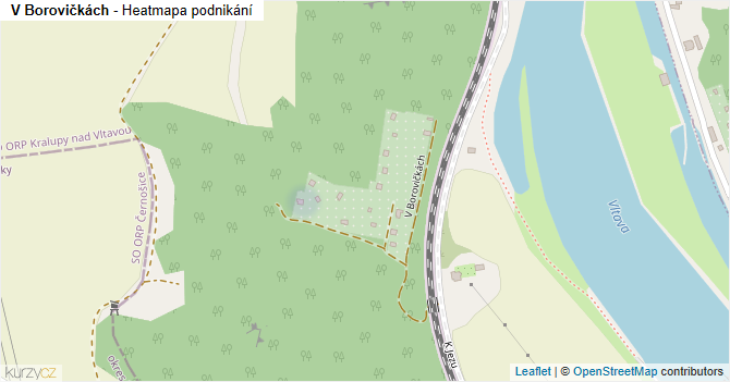 V Borovičkách - mapa podnikání
