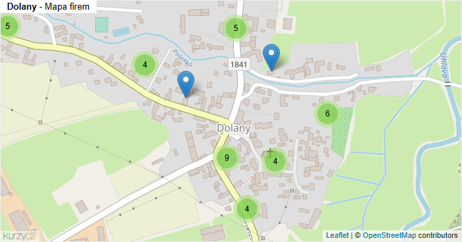 Dolany - mapa firem