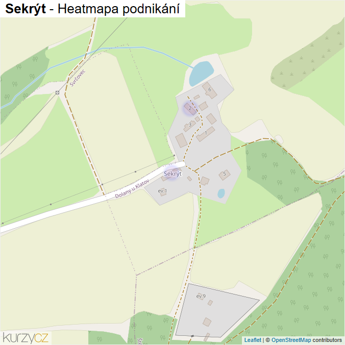 Mapa Sekrýt - Firmy v části obce.