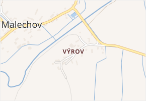 Výrov v obci Dolany - mapa části obce