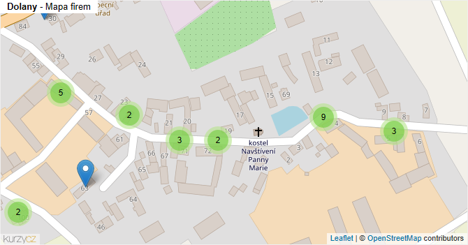 Dolany - mapa firem