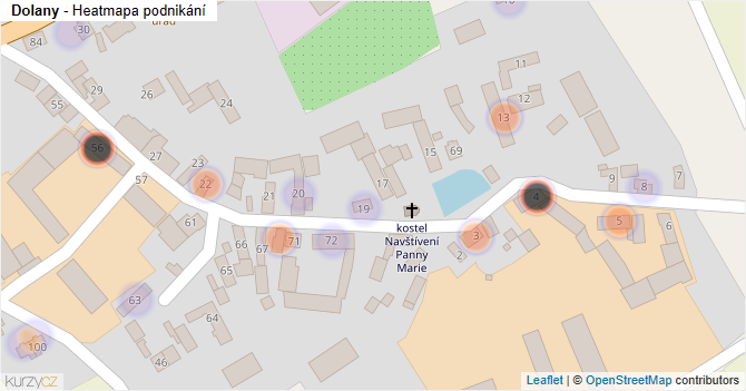 Dolany - mapa podnikání