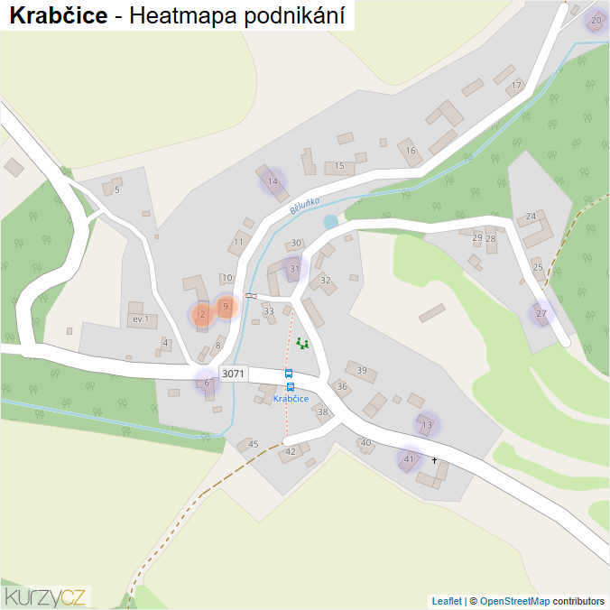 Mapa Krabčice - Firmy v části obce.