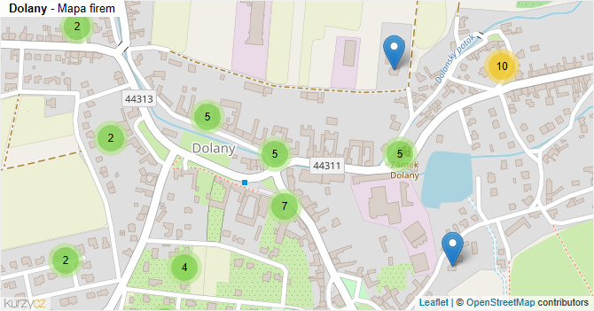 Dolany - mapa firem