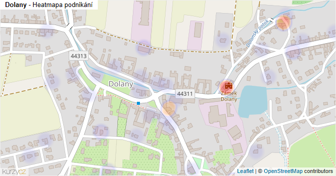 Dolany - mapa podnikání