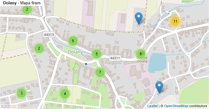 Dolany - mapa firem