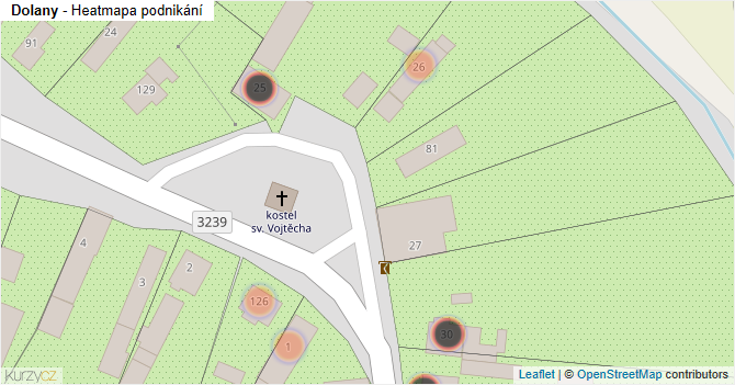 Dolany - mapa podnikání