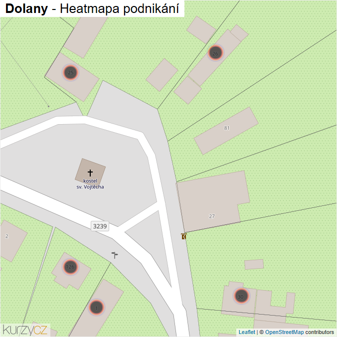 Mapa Dolany - Firmy v obci.
