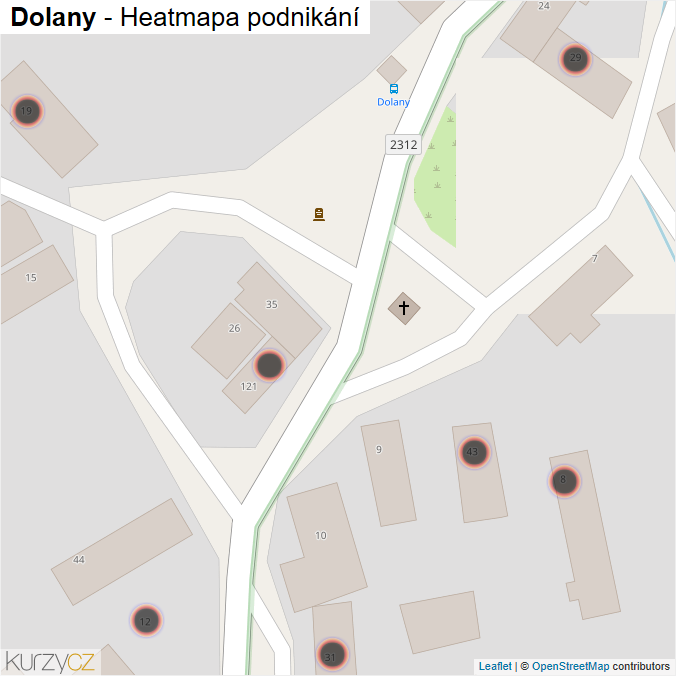 Mapa Dolany - Firmy v obci.