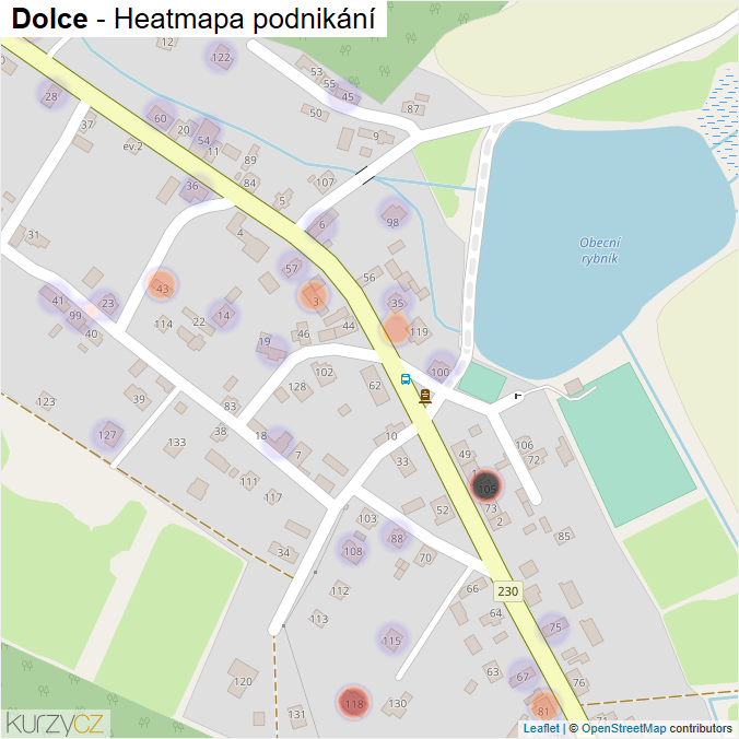 Mapa Dolce - Firmy v části obce.
