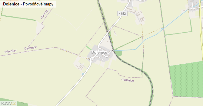 Dolenice - záplavové mapy stoleté vody