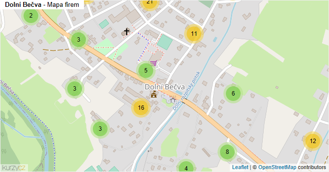 Dolní Bečva - mapa firem